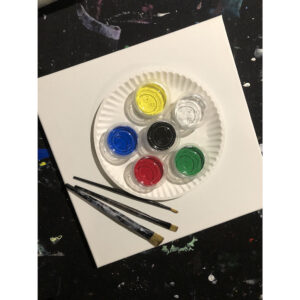 Palette With Colors and Brushes