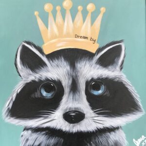 Adorable Raccoon with Crown