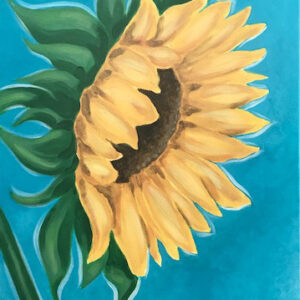 Single Sunflower on Stalk Painting