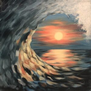Sun and Waves Painting at Art Stitution